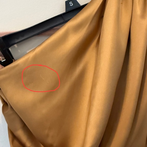 Petal + Pup Gold‎ One Shoulder Maxi Dress High Slit Formal Party Cocktail US 4 - Picture 7 of 9